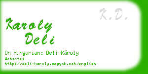 karoly deli business card